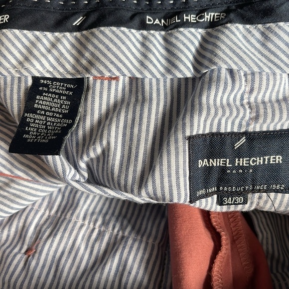 Daniel Hechter Mens Chino Pants Salmon Pink Straight Leg Pockets *As Is* Size 34 - Picture 8 of 10